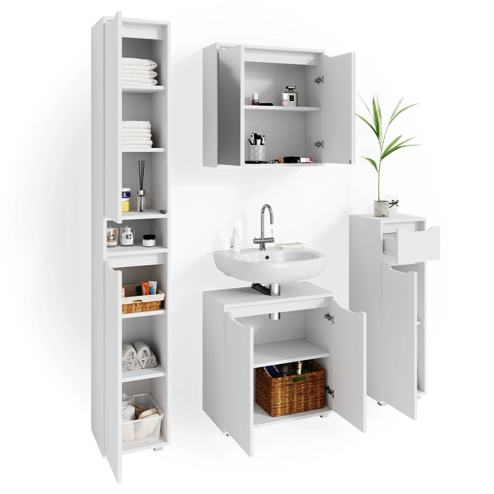 Vicco Set mobili bagno Bianco 4 parti