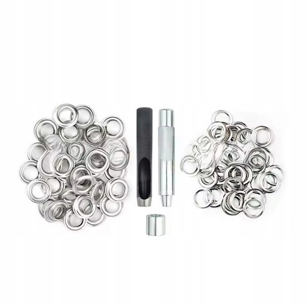Set Occhielli Metallo 12mm ProKit – 100 Pezzi con Punzonatrice e Rivettatrice