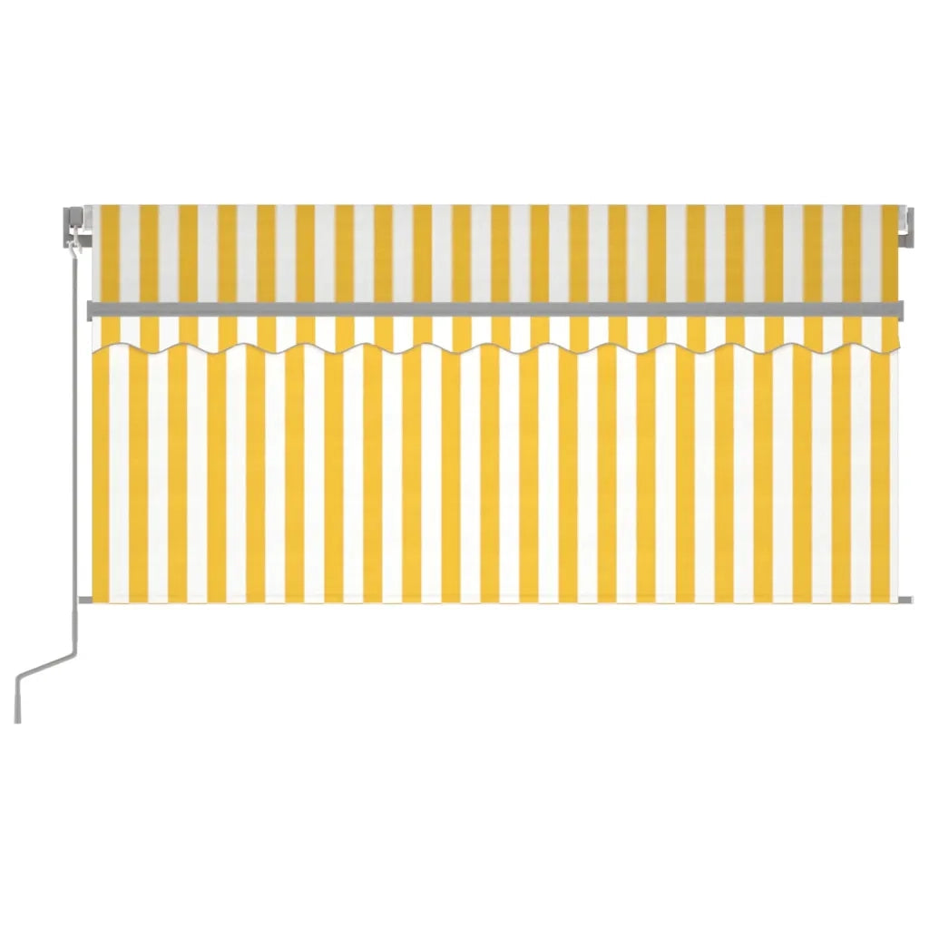 Tenda Sole Retrattile Manuale con Parasole 3x2,5m Gialla Bianca 3069378