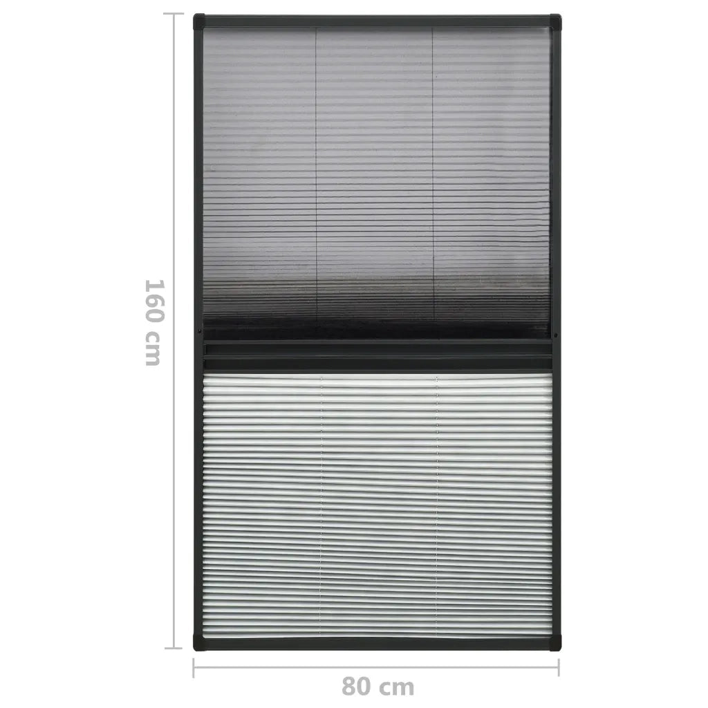 Zanzariera Plissettata Finestra Alluminio 80x160 cm con Tendina 148685