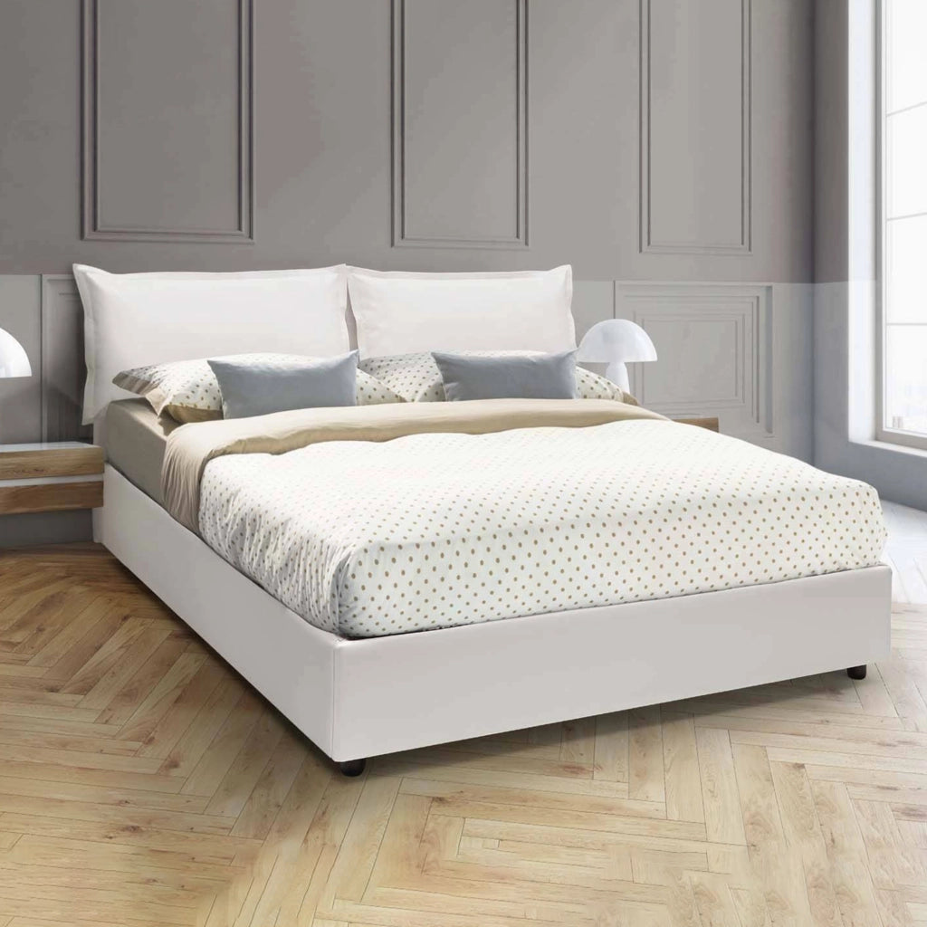 Letto Matrimoniale Armani, Letto Matrimoniale Materasso Incluso Made in Italy, Bianco