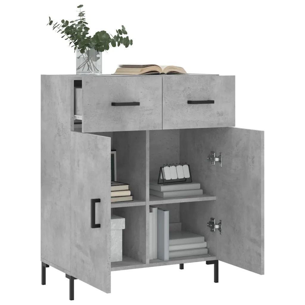 Credenza Grigio Cemento 69,5x34x90 cm in Legno Multistrato 827984