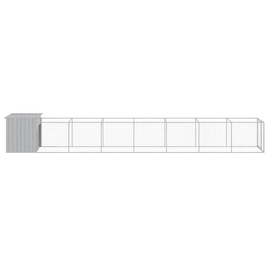 Cuccia per cani con cortile luminoso 110 x 813 x 110 cm grigio 02_0043493