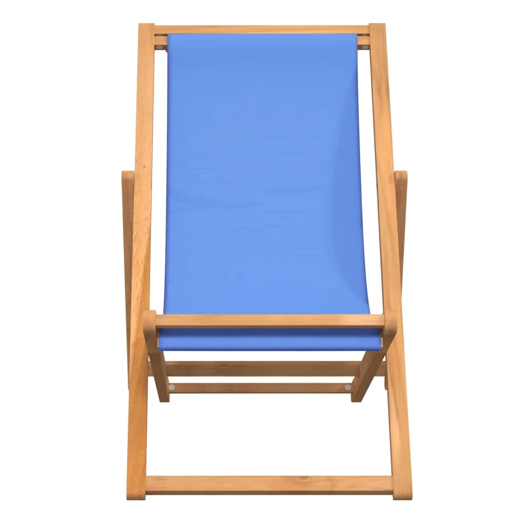 Sedia a Sdraio in Legno di Teak 56x105x96 cm Blu 43803