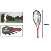 Trade Shop - Racchetta Da Tennis 69 Cm Rossa Resistente Allenamento Con Borsa Trasporto 06037 -
