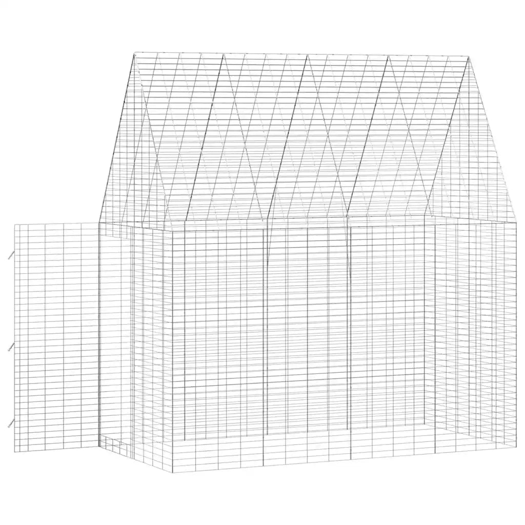 Gabbia per Conigli Argento 200 x 100 x 210 cm Acciaio zincato