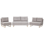 Set da salotto in tessuto grigio 3 posti 2 posti e 1 posto a sedere per 6 persone Funzione letto pieghevole