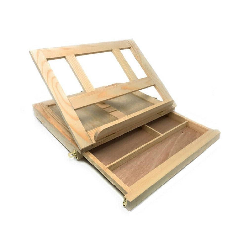 Trade Shop - Valigetta Artisti In Legno Con Base D'appoggio E Cassetto Per Dipingere 07074 -