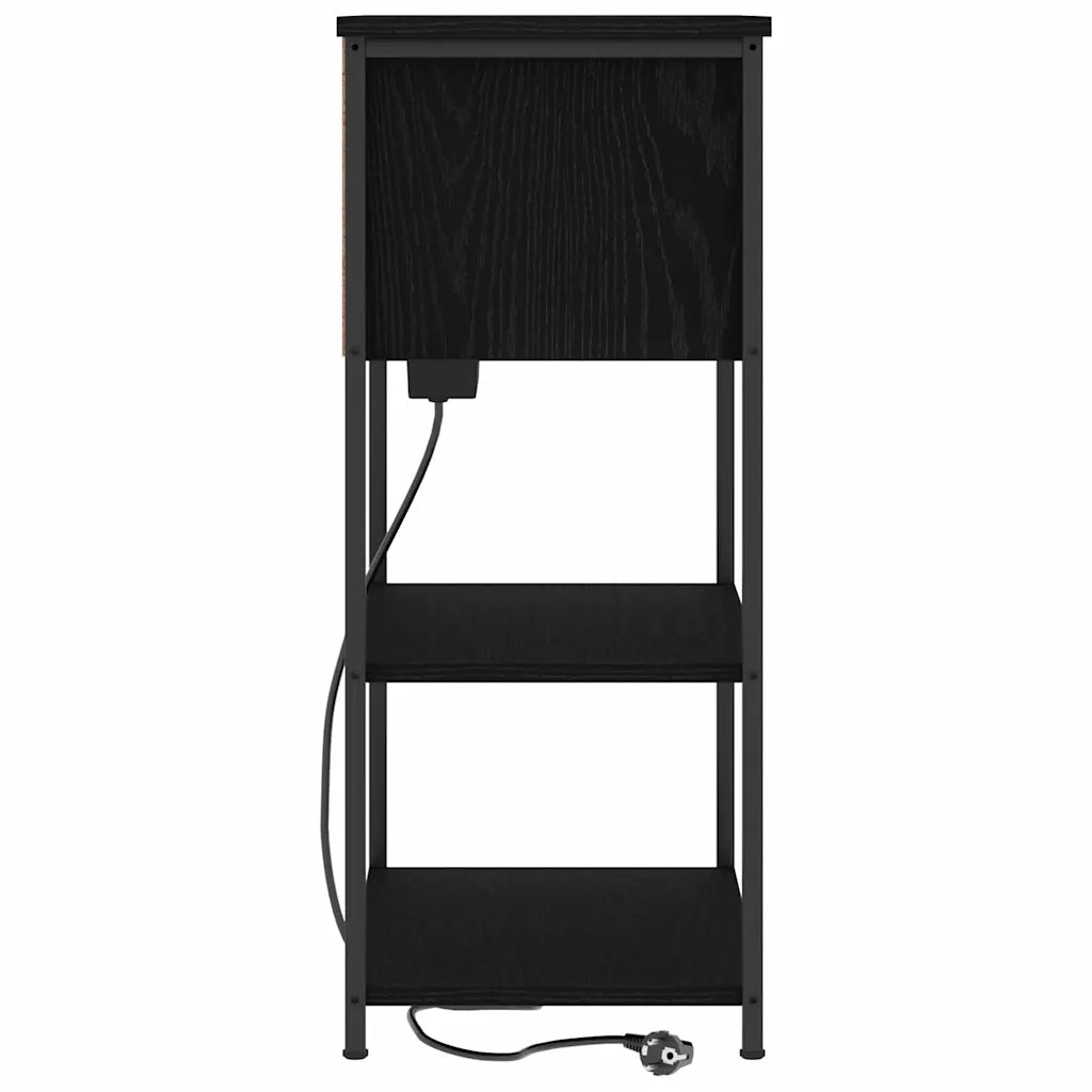 Armadio da Notte Rovere Nero 55 x 31 x 76 cm Legno multistrato 859500