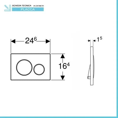 Placca di comando Geberit Sigma20 bianco opaco e inserti lucidi
