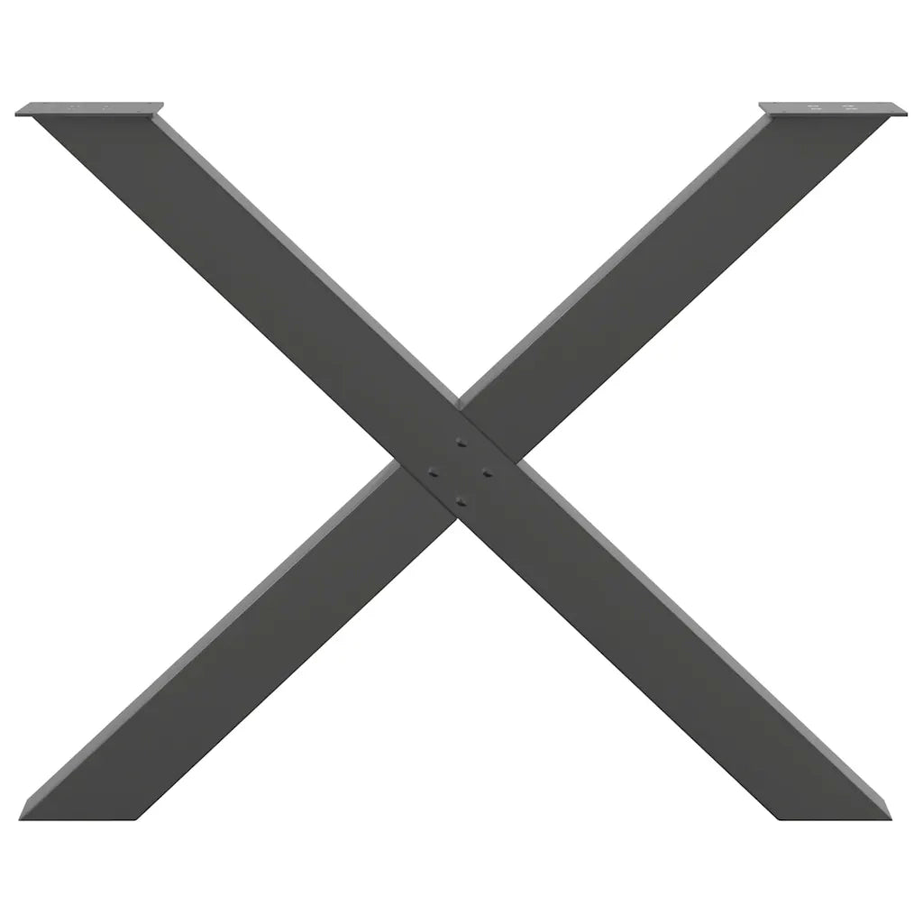 vidaXL Gambe per tavolo da pranzo a forma di X 2 pz Antracite 90x(72-73) cm Acciaio