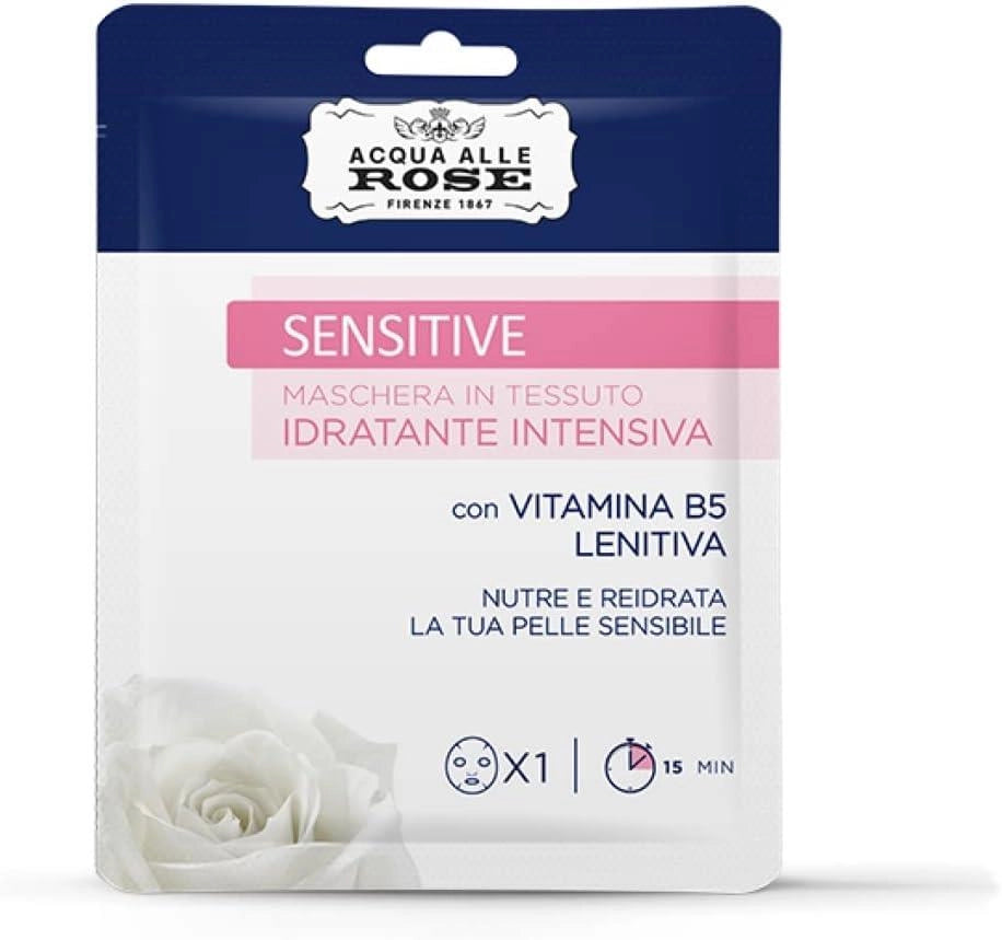 ACQUA ALLE ROSE MASCHERA VISO IN TESSUTO IDRATANTE INTENSIVA SENSITIVE ADATTA A PELLI SENSIBILI