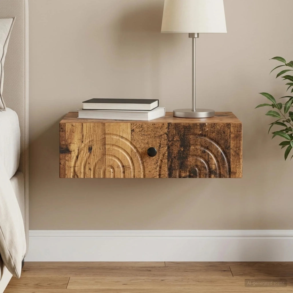 Tavolino da Parete Laterale Legno antico 59 x 34,5 x 17 cm 898153