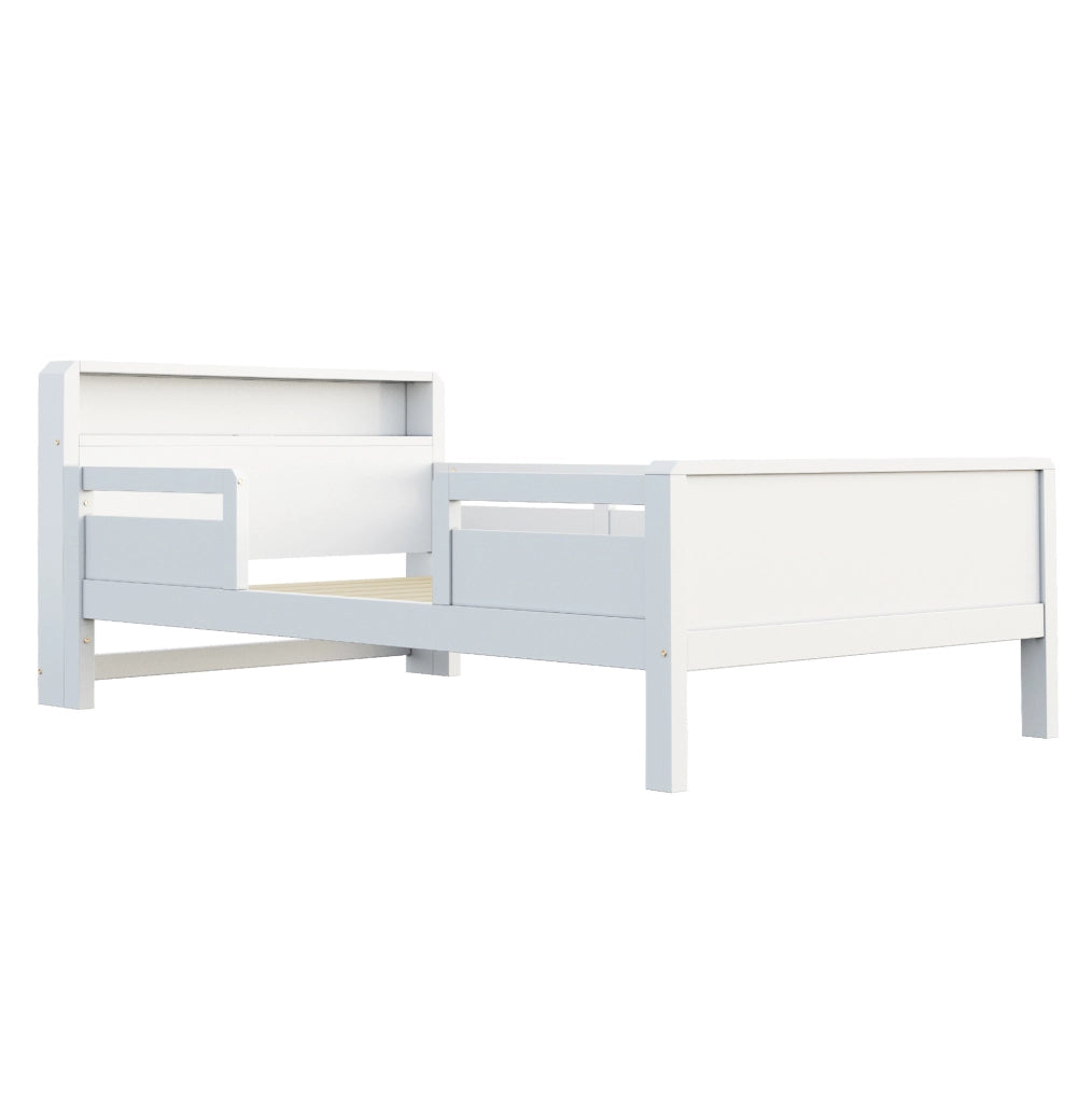 Letto singolo per bambini 90x200 cm con LED, USB-C e testiera con vano