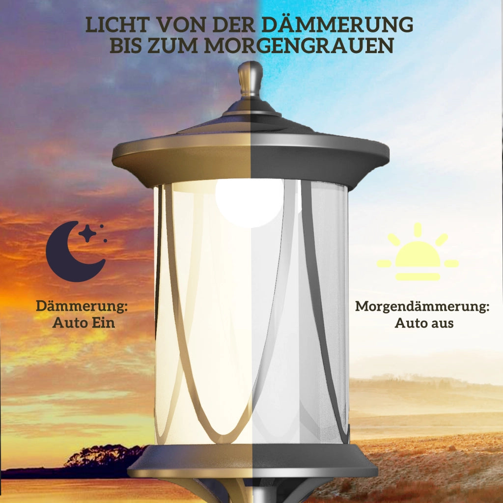 Lampada da Giardino Solare LED Automatica ¨C Zephmum ¨C Nero 17x17x127 cm