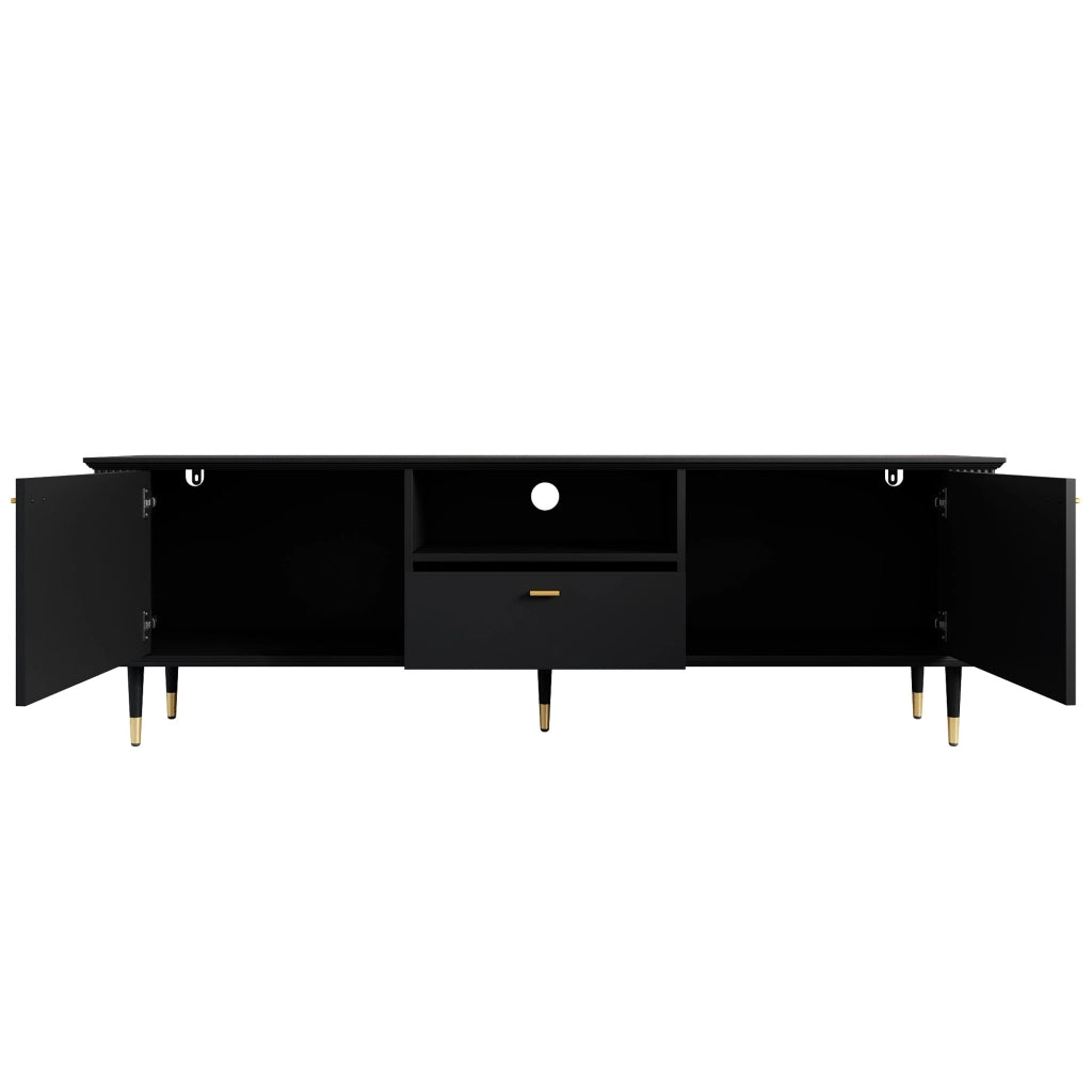 Mobile TV con 2 ante; 1 nicchia aperta e 1 cassetto; cerniere soft-close; per soggiorno; 170 × 36 × 54 cm