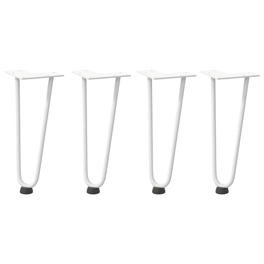 Set di 4 gambe a forcina per tavolino da caffè 30 x 30 x 30 cm robuste con piedini regolabili in acciaio bianco massiccio 02_0056716