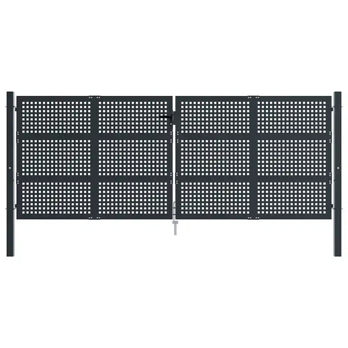 Cancello da Giardino Antracite 400x150 cm in Acciaio 154574