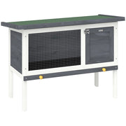 Gabbia per conigli in legno con tetto apribile e cassetto estraibile ¨C Minimal ¨C 90x45x65 cm Grigio