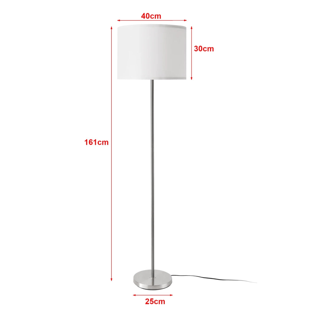 Lampada da terra Tamworth E27 altezza 161 cm argento e bianco 03_0007323