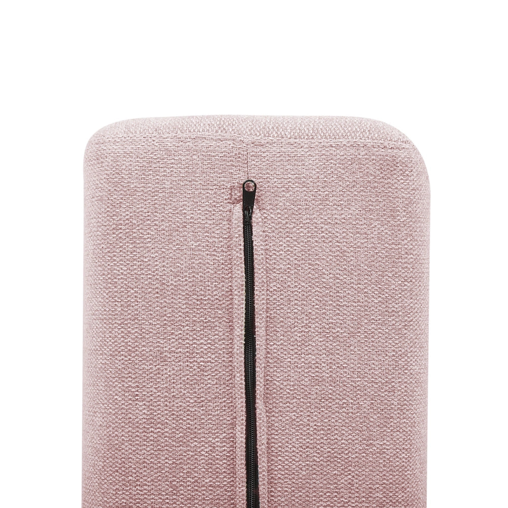 Sedile 1 posto con gambe in legno massello di poliestere rosa Sedile trapuntato Fodera per cuscino rimovibile