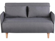 Divano Letto Pieghevole 2 Posti Grigio Convertibile 140cm Habitat et Jardin