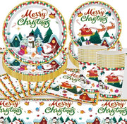 Servizio da Natale - Set di servizio da Natale - Porcellana - Servizio da tavola per Natale - Set da pranzo - Decorazione da tavola per Natale - Servizio da tavola festivo - Tavola da Natale - Set di servizio bianco rosso - Servizio da pranzo