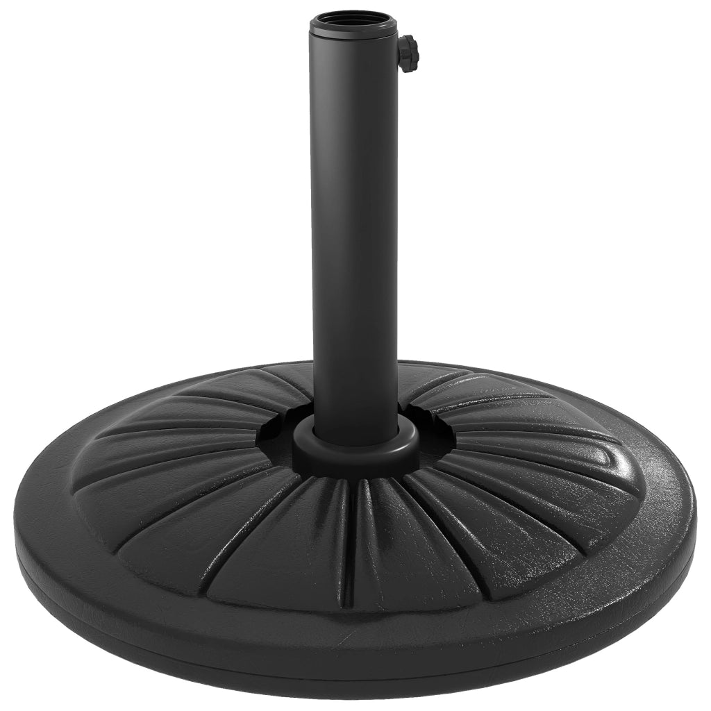 Base per Ombrellone Rotonda ?43cm da 13kg in Cemento per Pali da 32/38/48mm, Nero