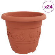 Fioriere | Cassetta per fiori | Vaso Rotondo per Fiori 24 pz Rosso Mattone ? 30 x 25 cm