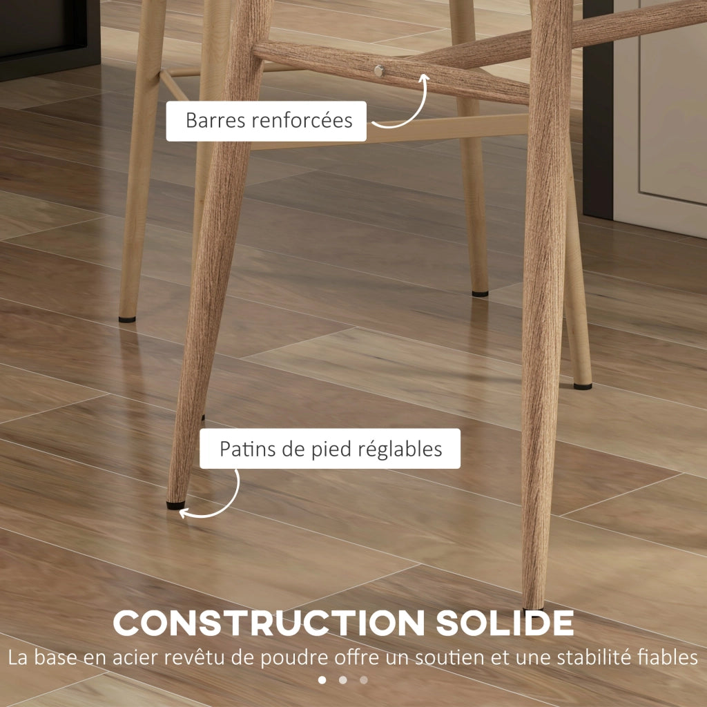 Tavolo da bar rettangolare 4 persone ¨C Zephmum ¨C Effetto legno bianco 118x58x98 cm