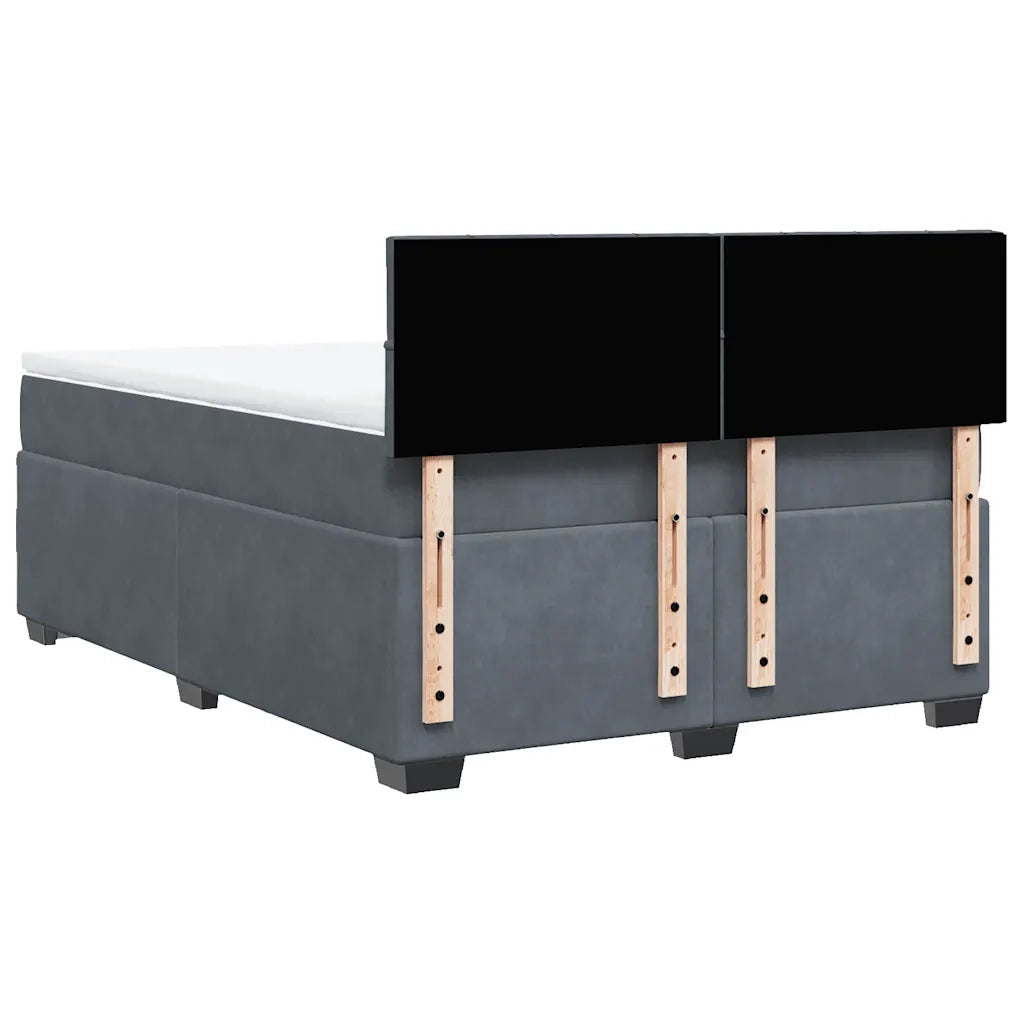 Giroletto a Molle con Materasso Grigio Scuro 140x200 cm Velluto 3286331