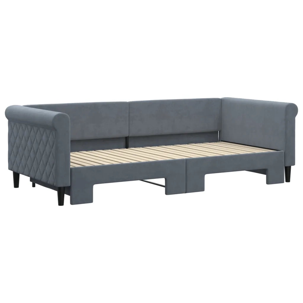 Divano Letto con Letto Estraibile-Sofa Letto-Daybed Grigio Scuro 90x200cm Velluto 530138
