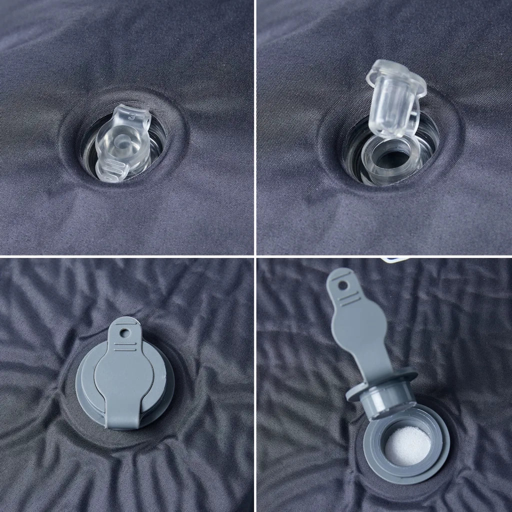 Materasso Campeggio Autogonfiabile con Cuscini 1 Persona Grigio 4007128