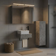 Set di Armadi da Bagno 4 pz Grigio Cemento Legno ingegnerizzato 3407386