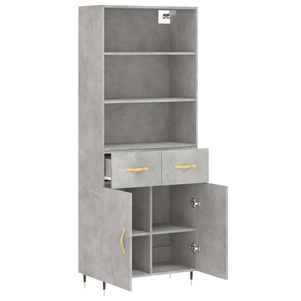 Credenza Grigio Cemento 69,5x34x180 cm in Legno Multistrato 3200501
