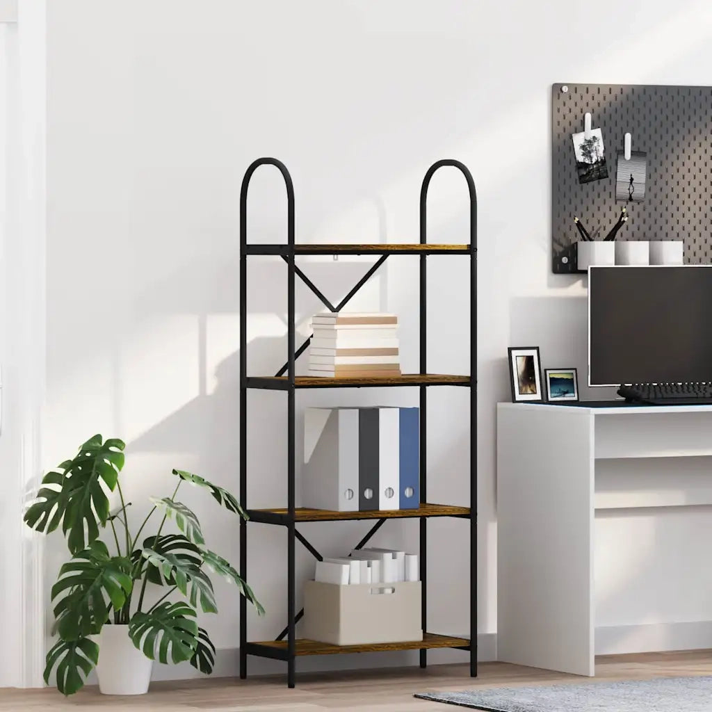 Libreria-Scaffale per Libri-Mobile di Stoccaggio Rovere fum¨¦ 60 x 30 x 146 cm Legno multistrato 360950