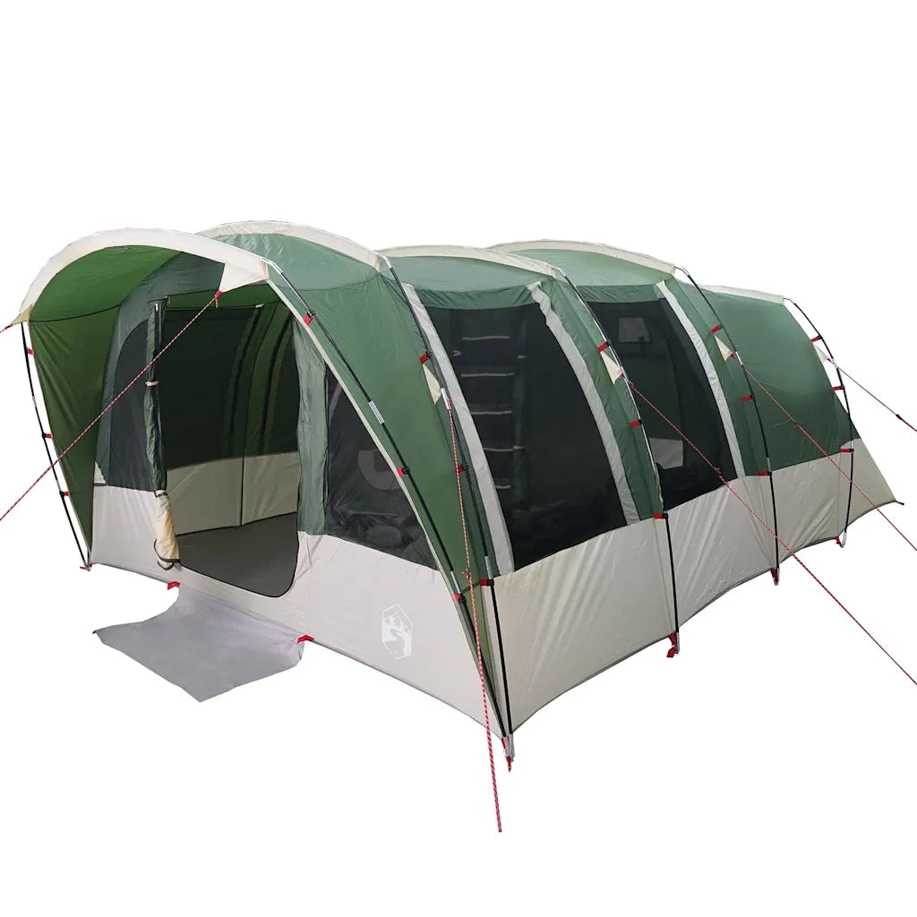 Tenda Familiare a Tunnel per 8 Persone Verde Impermeabile