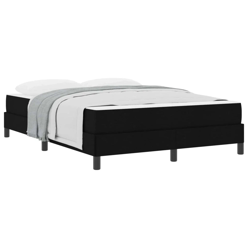 Letto a molle con materasso Nero 160 x 200 cm Tessuto