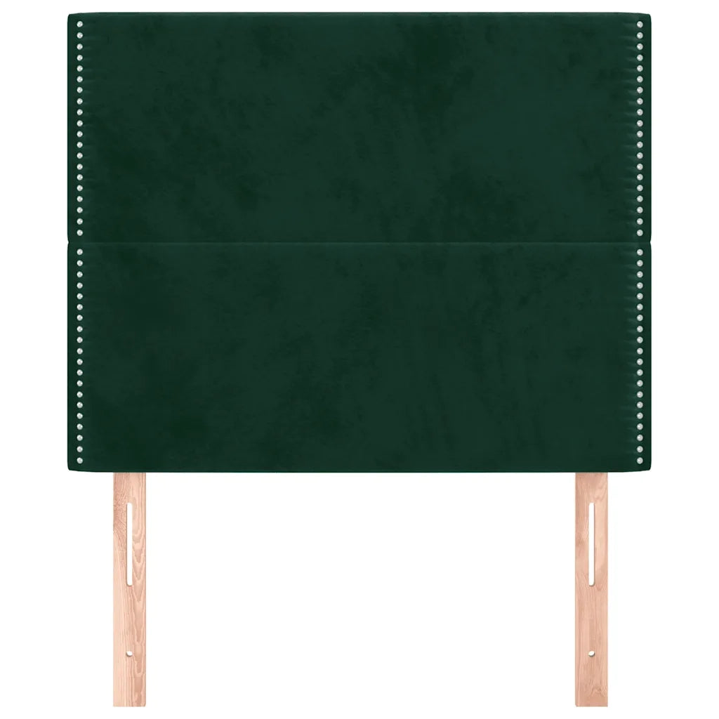 Testiere 2 pz Verde Scuro 100x5x78/88 cm in Velluto