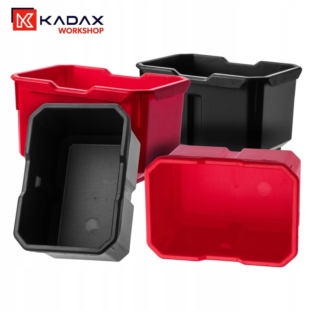 Set di 4 contenitori organizer in plastica KADAX per officina.