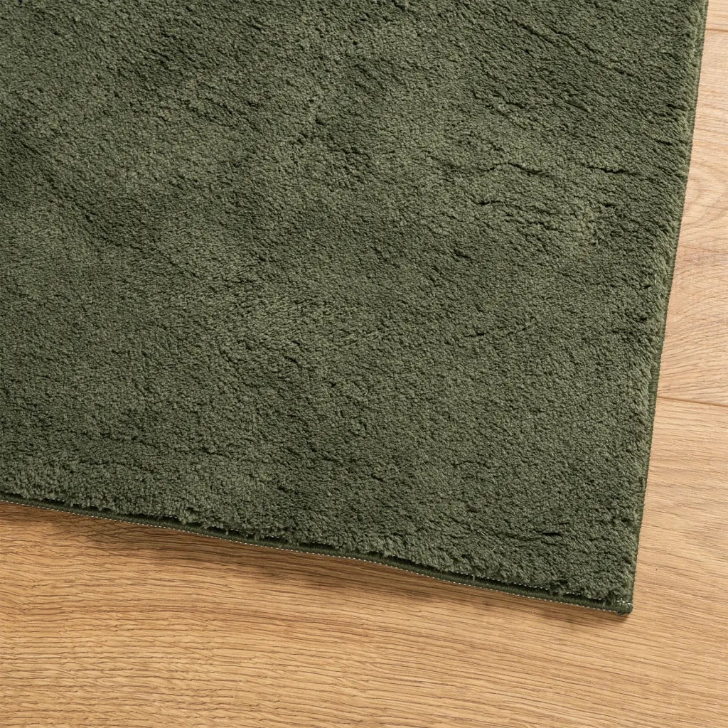 Tappeto Pelo Corto HUARTE Morbido Lavabile Verde Bosco 375094