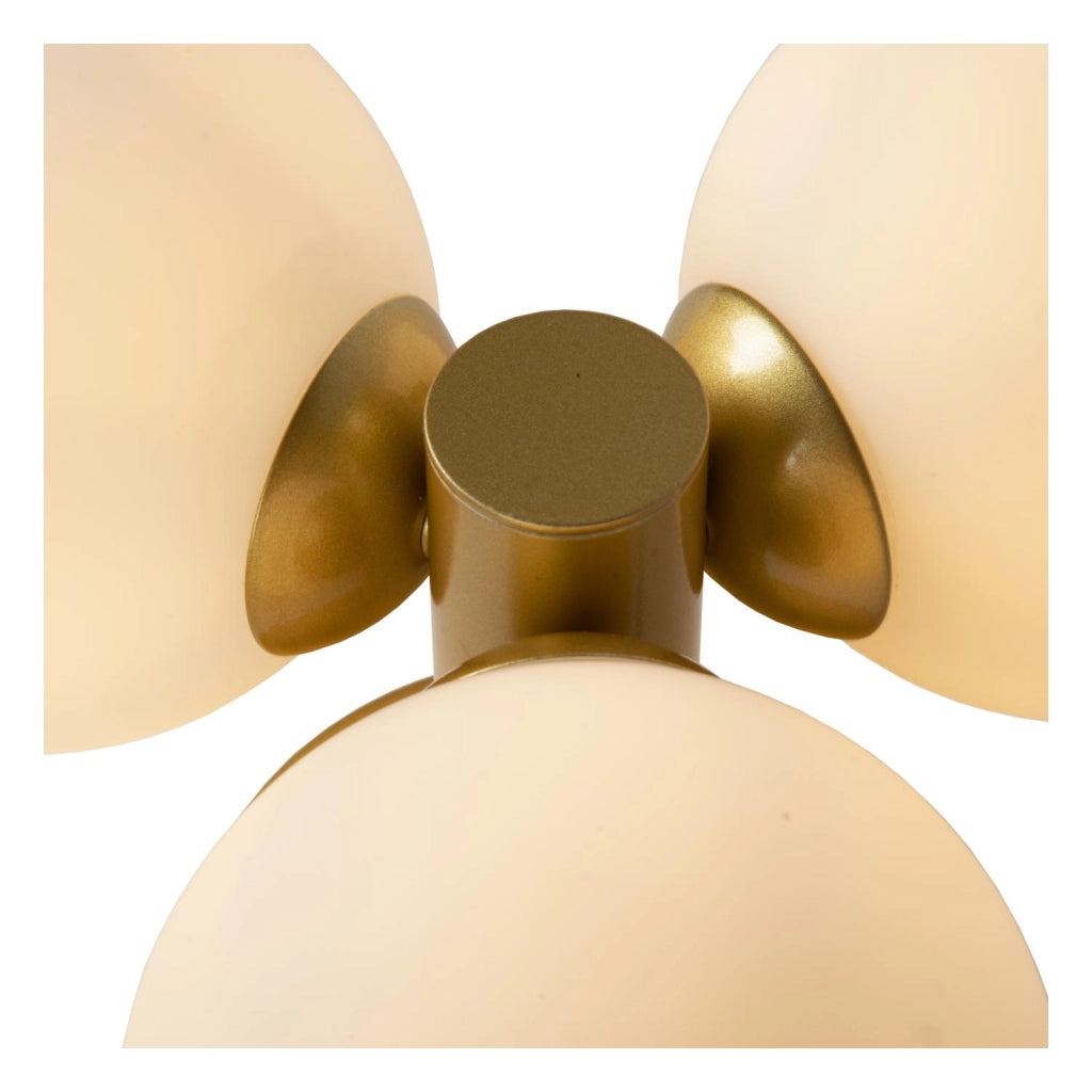Plafoniera Lucide Trudy ottone 3 luci sfere vetro G9