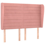 Testiera | Testata ad Orecchio Rosa 147x23x118/128 cm in Velluto