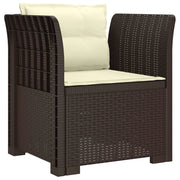 Poltrona a 1 Posto con Cuscini Aspetto Rattan PP Marrone 8011872