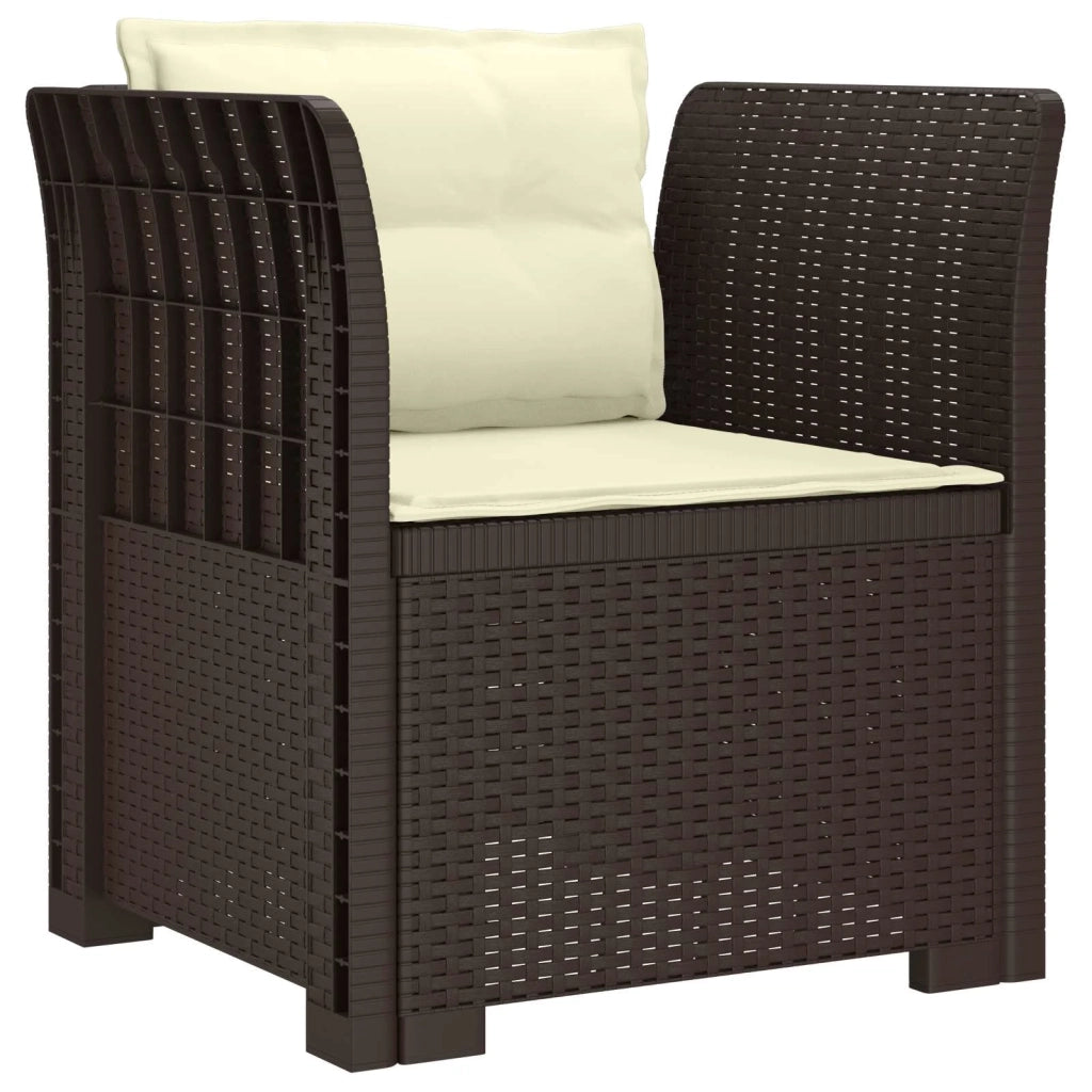Poltrona a 1 Posto con Cuscini Aspetto Rattan PP Marrone 8011872
