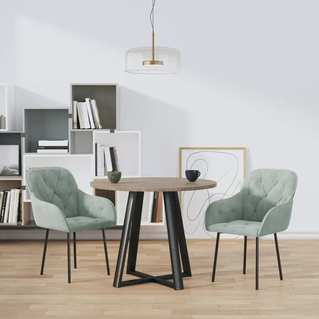 Sedie da Pranzo 2 pz | Sedie da cucina Grigio Chiaro in Velluto