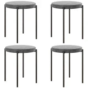 Set di 4 Sgabelli da Cucina Impilabili, Finitura Vellutata, Capacità di 100 kg, Telaio in Acciaio, 41,5 x 41,5 x 46 cm, Grigio Scuro