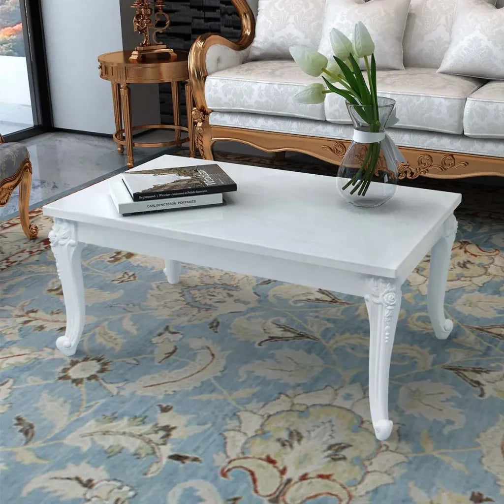 Tavolino da Salotto 100x60x42 cm Bianco Lucido 243380