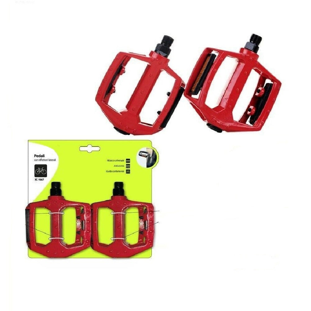 Trade Shop - Pedali Universali Con Riflettori Laterali Per Bici Bicicletta Antiscivolo Xc1667 -