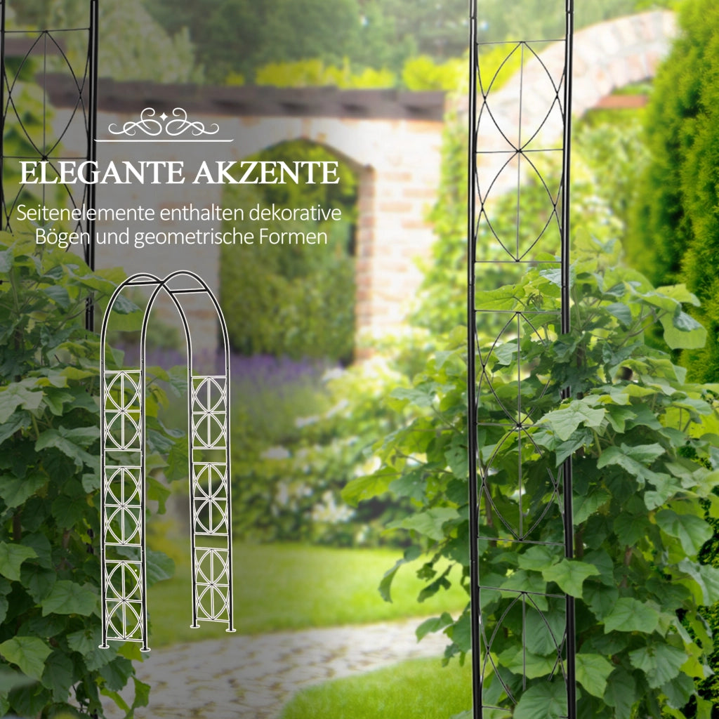 Arco per Rose in Metallo ¨C zephmum ¨C 114x30x230 cm Nero